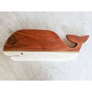 Anthropologie Whale Cheeseboard Cutting Board Wood Marble